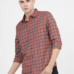 KETCH Men Slim Fit Tartan Checked Casual Shirt-image-11