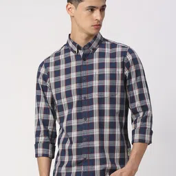 Being Human Men Slim Fit Button-Down Collar Tartan Checks Opaque Checked Casual Shirt-image-63