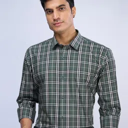 MARK & ALBERT India Slim Cotton Slim Fit Tartan Checks Opaque Checked Casual Shirt-image-85