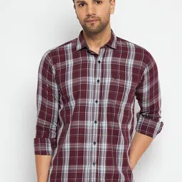 Duke Slim Fit Tartan Checks Cotton Casual Shirt-image-56
