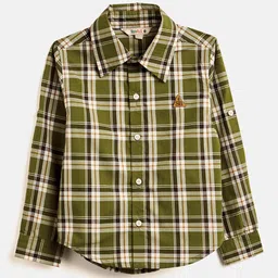 Stylo Bug Boys Slim Fit Tartan Checks Roll-Up Sleeves Cotton Casual Shirt-image-98
