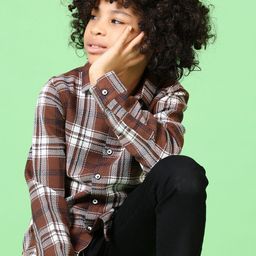 V-Mart Boys Spread Collar Tartan Checked Cotton Casual Shirt-picture-19