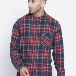 Oxolloxo Men Multicoloured Tartan Checks Casual Shirt-image-30