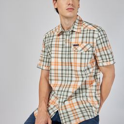 Wrangler Tartan Checked Spread Collar Casual Shirt-image-43