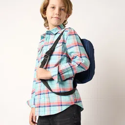 Jack & Jones Junior Boys Tartan Checked Spread Collar Long Sleeves Casual Shirt-image-87