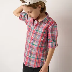 Jack & Jones Junior Boys Tartan Checked Spread Collar Casual Shirt-image-80