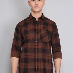 TRYBUY.IN Original Tartan Checks Checked Spread Collar Cotton Casual Shirt-picture-15