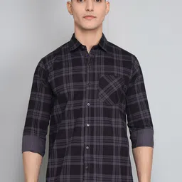 TRYBUY.IN Original Tartan Checks Checked Spread Collar Cotton Casual Shirt-picture-31