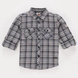 Ed-a-Mamma Boys Tartan Checked Cotton Casual Shirt-image-90