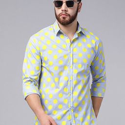 A.T.U.N. Classic Polka Dots Printed Casual Pure Cotton Shirt-image-84