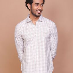 RAVINIK Men Grid Tattersall Checks Opaque Checked Casual Shirt-image-70