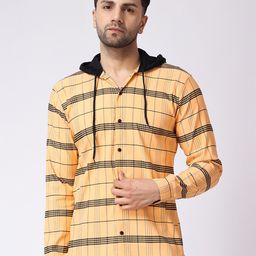 Voroxy Checked Hooded Casual Shirt-image-31