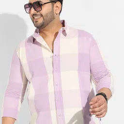 Instafab Plus Men Comfort Fit Spread Collar Buffalo Checked Cotton Casual Shirt-image-53