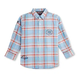 Gini and Jony Boys Spread Collar Long Sleeves Checked Regular Fit Cotton Casual Shirt-image-51