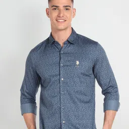 U.S. Polo Assn. Denim Co. Paisley Printed Twill Slim Fit Cotton Casual Shirt-image-62