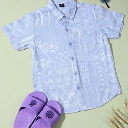 Hoop Boys Slim Fit Ethnic Motif Printed Cotton Casual Shirt-image-53