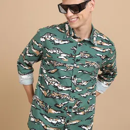 KETCH Men Slim Fit Opaque Printed Casual Shirt-picture-43