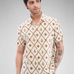 SPYKAR Men Slim Fit Opaque Geometric Printed Spread Collar Casual Shirt-image-29