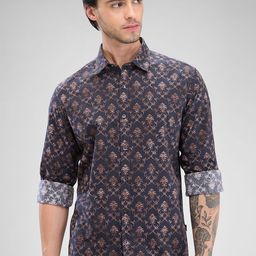 SPYKAR Men Ethnic Printed Spread Collar Slim Fit Casual Shirt-image-16