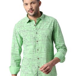 SNX Tailored Fit Printed Pure Cotton Casual Shirt-image-9