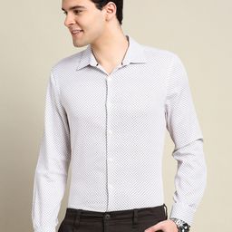 INVICTUS Standard Slim Fit Geometric Printed Cotton Casual Shirt-image-85