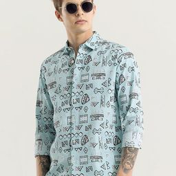 Snitch Men Straight Slim Fit Opaque Printed Casual Shirt-picture-17