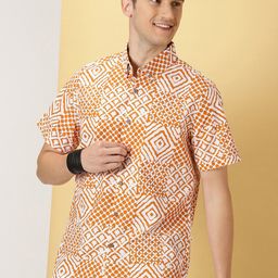 Thomas Scott Printed Smart Slim Fit Opaque Casual Shirt-image-39