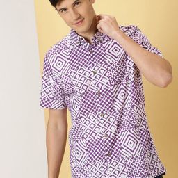 Thomas Scott Smart Opaque Printed Cotton Casual Shirt-image-82