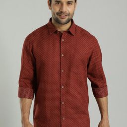 Indian Terrain Slim Fit Printed Spread Collar Long Sleeves Casual Shirt-picture-21