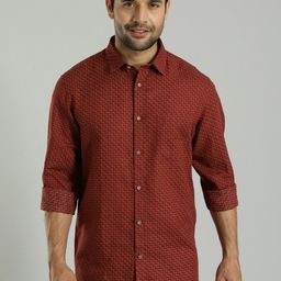 Indian Terrain Slim Fit Micro Ditsy Spread Collar Casual Shirt-picture-39