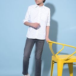 Crimsoune Club Boys Classic Slim Fit Cotton Printed Casual Shirt-image-74