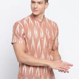 JAVINISHKA Geometric Printed Cotton Classic Slim Fit Opaque Casual Shirt-image-94