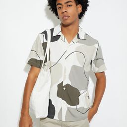 max Men Cuban Collar Abstract Printed Casual Shirt-image-90