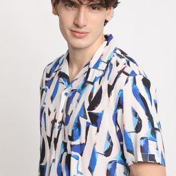 THE BEAR HOUSE Short Sleeves Spread Collar Opaque Printed Casual Shirt-picture-37
