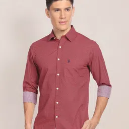 U.S. Polo Assn. Micro Ditsy Geometric Opaque Printed Shirt-image-22