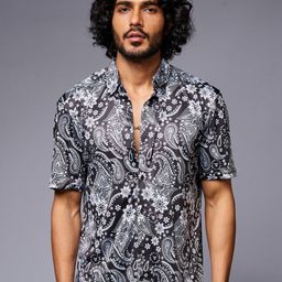 GO DEVIL Paisley Printed Casual Shirt-image-51