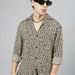 Hancock Standard Animal Printed Cuban Collar Casual Shirt-image-99