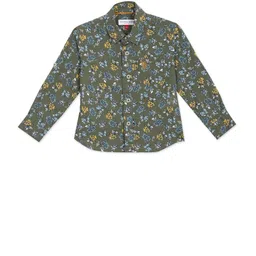 U.S. Polo Assn. Kids Boys Green Opaque Printed Casual Shirt-image-37