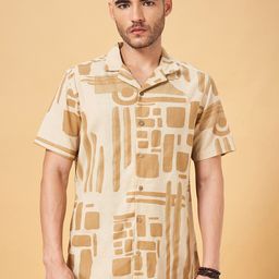 7 Alt by Pantaloons Abstract Printed Spread Collar Casual Shirt-picture-48
