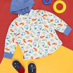 Pantaloons Baby Infant Boys Conversational Printed Cotton Casual Shirt-image-11