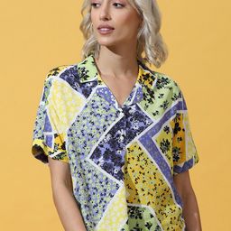 ONLY Floral Printed Cuban Collar Casual Shirt-picture-36