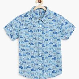 Campana Boys Conversational Printed Cotton Casual Shirt-image-39