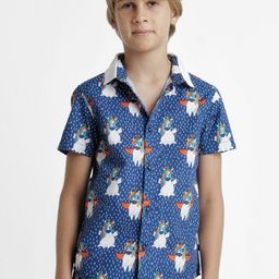 Jack & Jones Junior Boys Graphic Printed Cotton Casual Shirt-picture-9