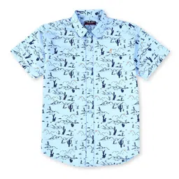 Palm Tree Boys Graphic Printed Cotton Casual Shirt-picture-37