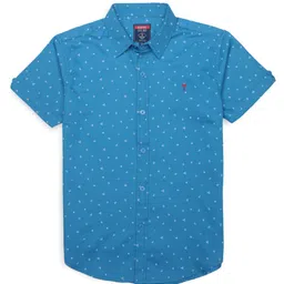 Palm Tree Boys Micro Ditsy Printed Cotton Casual Shirt-image-102