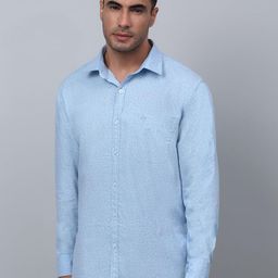Cantabil Comfort Micro Ditsy Printed Spread Collar Long Sleeve Pocket Cotton Casual Shirt-image-31