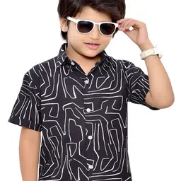 BAESD Boys Comfort Abstract Printed Spread Collar Cotton Casual Shirt-image-76