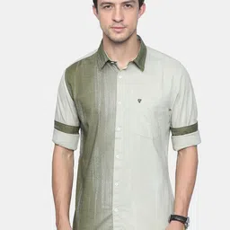 VUDU Men Comfort Fit Spread Collar Colourblocked Cotton Casual Shirt-picture-14