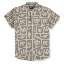 Gini and Jony Boys Mandarin Collar Short Sleeves Floral Printed Regular Fit Cotton Shirt-picture-10