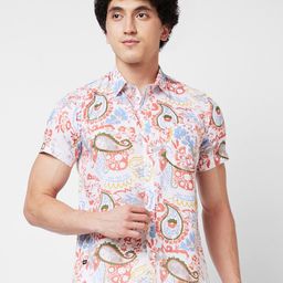 SPYKAR Ethnic Motifs Printed Cotton Casual Shirt-image-44